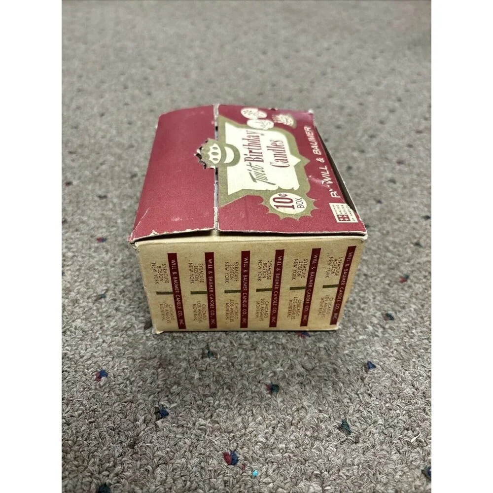 Vintage 1961 W&B Co. Twist Birthday Candles New Old Stock Case Of 12 Pks,36per